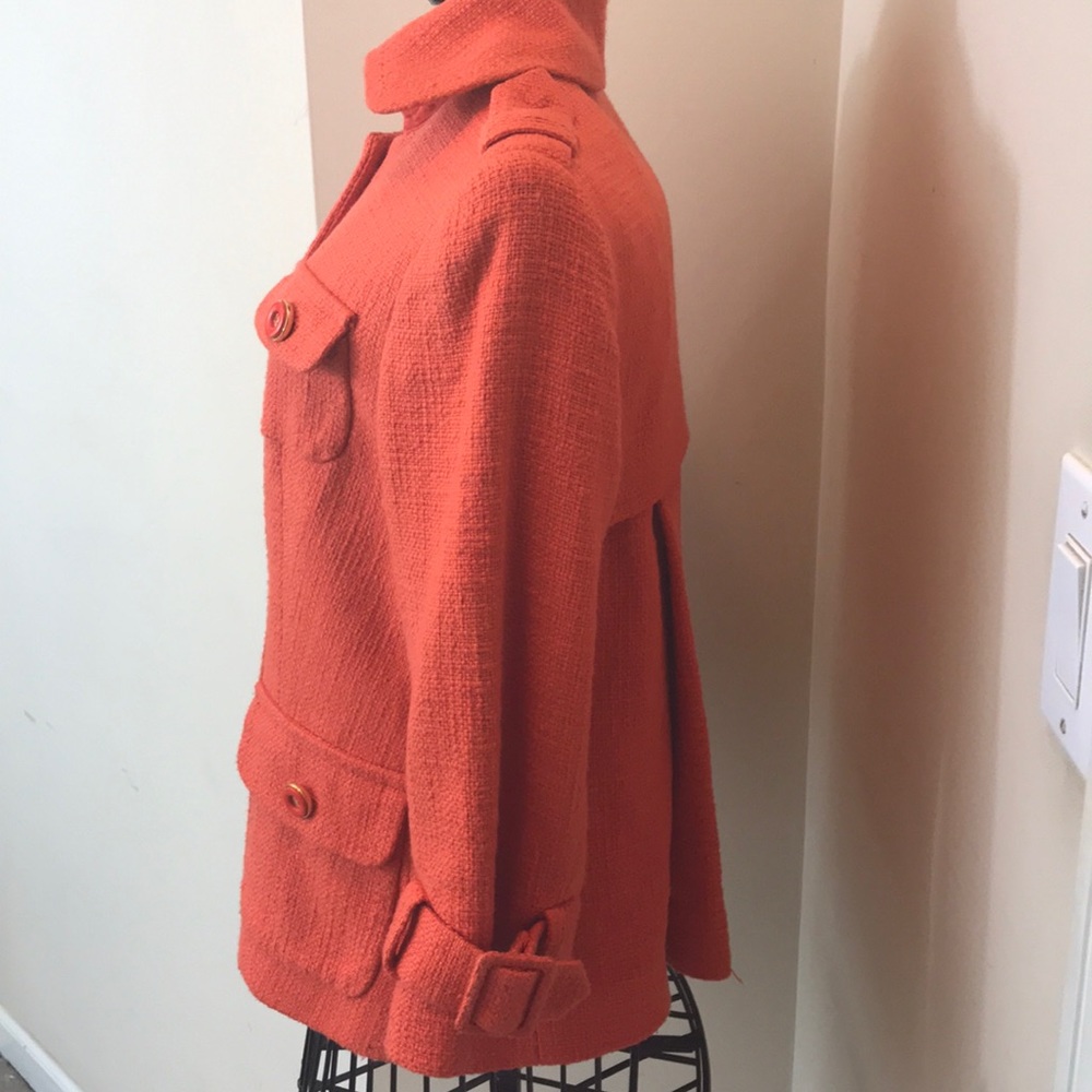 Etcetera Orange 4-Button Jacket 4-Pockets Size 4 - image 5
